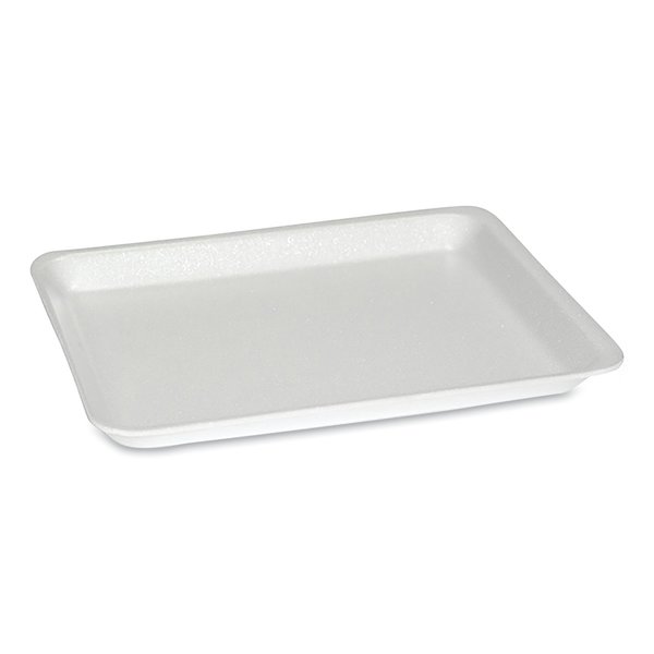 Pactiv Evergreen Supermarket Tray, #8S, 10.5 x 8.25 x 0.7, White, PK500 51P108S